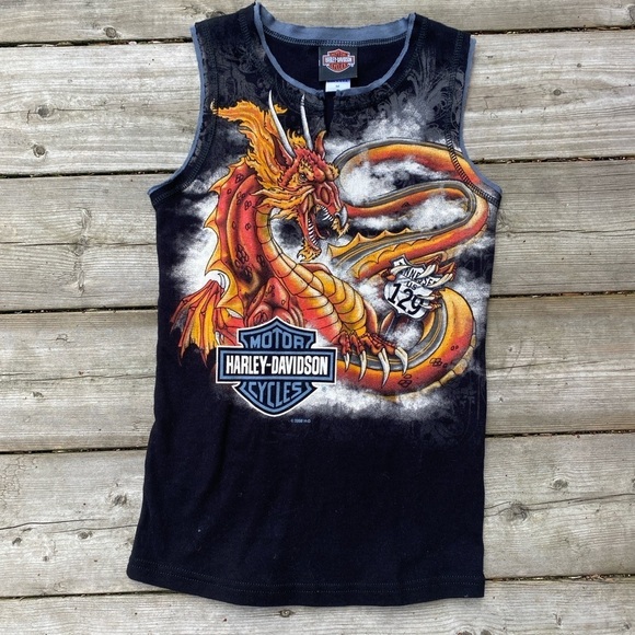 Rare Harley Davidson Dragon Print Shirt Medium - Picture 2 of 7